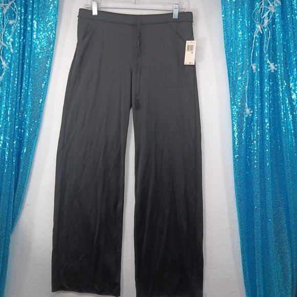 NWT Max Studio Women's Stretchy Work Dress Pants Size M $98 MSRP Wide Leg Black - Picture 1 of 13